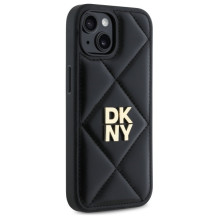 DKNY Quilted Stack Logo iPhone 15 dėklas – juodas