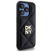DKNY Quilted Stack Logo iPhone 15 Pro Max dėklas – juodas