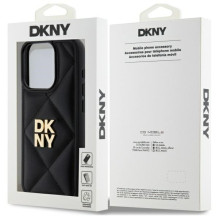 DKNY Quilted Stack Logo iPhone 15 Pro Max dėklas – juodas