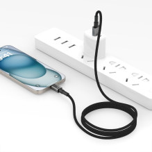 Tech-Protect UltraBoost DNA USB-A / USB-C kabelis 15W / 3A 200cm - pilkas