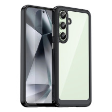Kosmoso dėklas su geliniu rėmeliu, skirtas Samsung Galaxy S24 FE – juodas