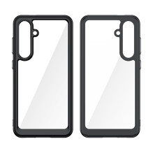 Kosmoso dėklas su geliniu rėmeliu, skirtas Samsung Galaxy S24 FE – juodas