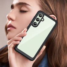 Kosmoso dėklas su geliniu rėmeliu, skirtas Samsung Galaxy S24 FE – juodas