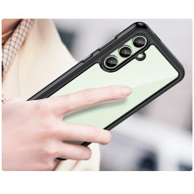 Kosmoso dėklas su geliniu rėmeliu, skirtas Samsung Galaxy S24 FE – juodas