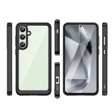 Kosmoso dėklas su geliniu rėmeliu, skirtas Samsung Galaxy S24 FE – juodas