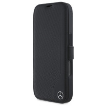 Mercedes odos medžio imitacijos iPhone 16 dėklas – juodas