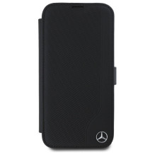 Mercedes odos medžio imitacijos iPhone 16 dėklas – juodas