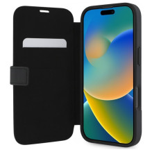 Mercedes odos medžio imitacijos iPhone 16 dėklas – juodas