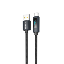 Dudao L7T USB-A - USB-C 66W laidas su LED ekranu 1m - juodas Dudao L7T USB-A - USB-C 66W laidas su LED ekranu 1m - juodas