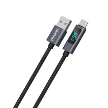 Dudao L7T USB-A - USB-C 66W laidas su LED ekranu 1m - juodas Dudao L7T USB-A - USB-C 66W laidas su LED ekranu 1m - juodas