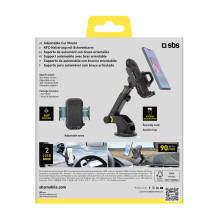 SBS TEHWSUPWIND išmaniojo telefono laikiklis teleskopinis su siurbtuku - juodas
