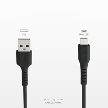 SBS LTHL200 USB-A - Mikro-USB kabelis 1m - juodas