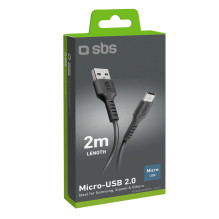 SBS TECABLEMICRO2K USB-A - Micro-USB Cable 2 m - Black