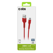 SBS TECABLEMICROC15R USB-A – USB-C laidas 1,5 m – raudonas