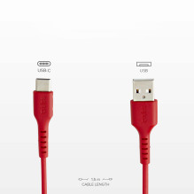 SBS TECABLEMICROC15R USB-A – USB-C laidas 1,5 m – raudonas