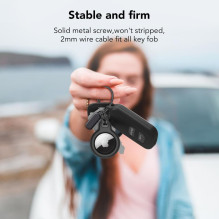 Tech-Protect Rough 2 pakuočių dėklas Apple AirTag - juodas