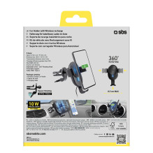 Smartphone holder with inductive charger SBS TESUPWIR10CLIPSTG 10W - black