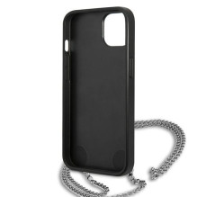 Karlo Lagerfeldo odinis tekstūruotas ir grandinės dėklas, skirtas iPhone 13/14/15 6,1' – juodas Karlo Lagerfeldo odinis tekstūruotas ir grandinės dėklas, skirtas iPhone 13/14/15 6,1' – juodas