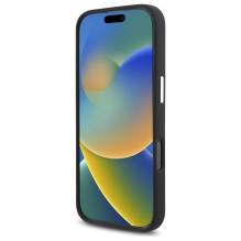 Mercedes silikoninis toninis logotipas MagSafe iPhone 16 Pro dėklas – juodas