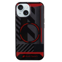 Audi IML Sport MagSafe Case iPhone 15 / 14 / 13 6,1 colio juodas / juodas kietas dėklas AU-IMLMIP15-RSQ / D2-BK