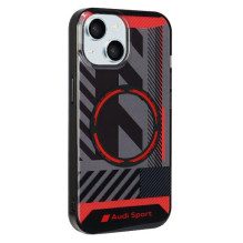 Audi IML Sport MagSafe Case iPhone 15 / 14 / 13 6.1" black / black hardcase AU-IMLMIP15-RSQ / D2-BK