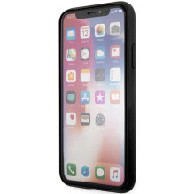 Guess 4G didelis metalinis logotipas iPhone X / XS dėklas – pilkas