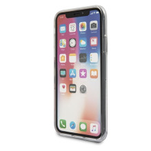 Guess Flower Desire Red Rose iPhone X dėklas – skaidrus
