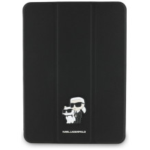 Karl Lagerfeld Saffiano Magnetic Karl &amp; Choupette iPad Pro 11" 2024 Book Cover Case - Black