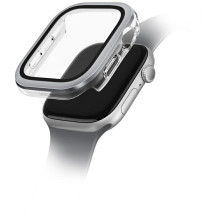 Uniq Voute grūdinto stiklo dėklas, skirtas Apple Watch 10 42 mm – sidabrinis