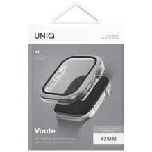 Uniq Voute grūdinto stiklo dėklas, skirtas Apple Watch 10 42 mm – sidabrinis