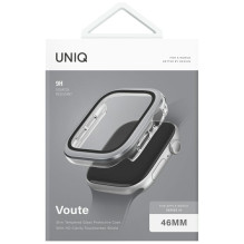 Uniq Voute grūdinto stiklo dėklas Apple Watch 10 46 mm - sidabrinis