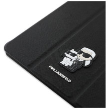 Karl Lagerfeld Saffiano Magnetic Karl &amp; Choupette iPad Air 13" 2024 Book Cover Case - Black