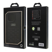 Audi sintetinės odos iPhone 16 Pro 6,3 colio juodas / juodas kietas dėklas AU-TPUPCIP16P-GT / D2-BK Audi sintetinės odos iPhone 16 Pro 6,3 colio juodas / juodas kietas dėklas AU-TPUPCIP16P-GT / D2-BK