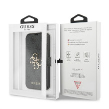 Guess GUBKP13X4GMGGR iPhone 13 Pro Max 6,7' pilka / pilka knyga 4G didelis metalinis logotipas