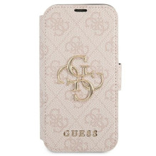 Guess GUBKP13X4GMGPI iPhone 13 Pro Max 6,7' rožinė / rožinė knyga 4G didelis metalinis logotipas