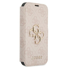Guess GUBKP13X4GMGPI iPhone 13 Pro Max 6,7' rožinė / rožinė knyga 4G didelis metalinis logotipas
