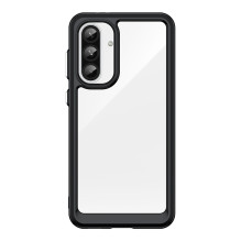 Kosmoso dėklas, skirtas Samsung Galaxy A36 dangtelis su lanksčiu rėmeliu – juodas Kosmoso dėklas, skirtas Samsung Galaxy A36 dangtelis su lanksčiu rėmeliu – juodas
