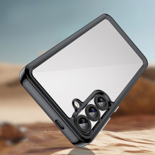Kosmoso dėklas, skirtas Samsung Galaxy A36 dangtelis su lanksčiu rėmeliu – juodas Kosmoso dėklas, skirtas Samsung Galaxy A36 dangtelis su lanksčiu rėmeliu – juodas