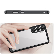 Kosmoso dėklas, skirtas Samsung Galaxy A36 dangtelis su lanksčiu rėmeliu – juodas Kosmoso dėklas, skirtas Samsung Galaxy A36 dangtelis su lanksčiu rėmeliu – juodas