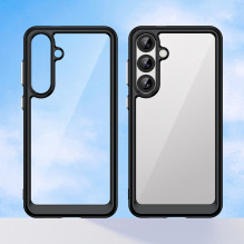 Kosmoso dėklas, skirtas Samsung Galaxy A36 dangtelis su lanksčiu rėmeliu – juodas Kosmoso dėklas, skirtas Samsung Galaxy A36 dangtelis su lanksčiu rėmeliu – juodas