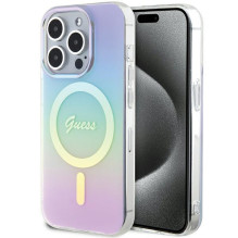 Guess GUHMP15XHITSU iPhone 15 Pro Max 6,7 colio purpurinis / purpurinis kietas dėklas IML Iridescent MagSafe