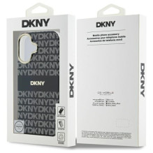 DKNY kartotinės tekstūros raštas su dryžuotu iPhone 16 dėklu – juodas