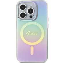 Guess GUHMP15XHITSU iPhone 15 Pro Max 6,7 colio purpurinis / purpurinis kietas dėklas IML Iridescent MagSafe