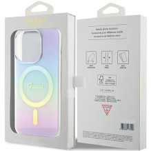 Guess GUHMP15XHITSU iPhone 15 Pro Max 6.7" purple / purple hardcase IML Iridescent MagSafe