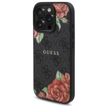 Guess GUHMP16LP4ROPEMCK iPhone 16 Pro 6.3" black / black hardcase 4G Flowers Print MagSafe