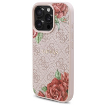 Guess GUHMP16LP4ROPEMCP iPhone 16 Pro 6.3" pink / pink hardcase 4G Flowers Print MagSafe