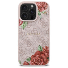 Guess GUHMP16LP4ROPEMCP iPhone 16 Pro 6,3' rožinis / rožinis kietas dėklas, 4G gėlių spausdinimas MagSafe