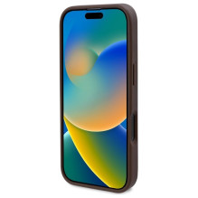 Guess GUHMP16LP4ROPEMCW iPhone 16 Pro 6,3 colio rudas / rudas kietas dėklas, 4G gėlių spausdinimas MagSafe