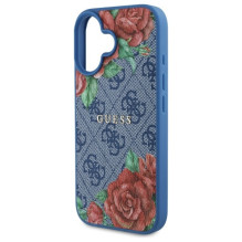Guess GUHMP16SP4ROPEMCB iPhone 16 6.1" blue / blue hardcase 4G Flowers Print MagSafe