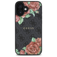 Guess GUHMP16SP4ROPEMCK iPhone 16 6.1" black / black hardcase 4G Flowers Print MagSafe